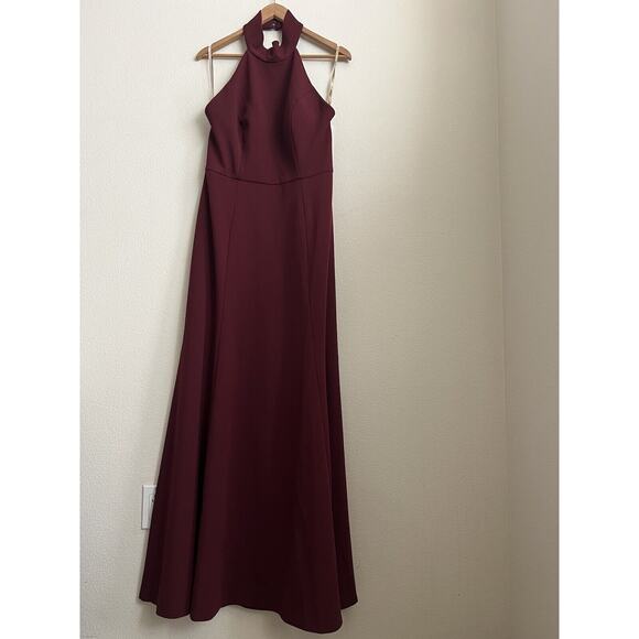 Jenny Yoo Dark Wine Maxi Formal Party Wedding Guest Dress Size 16 - Picture 3 of 11